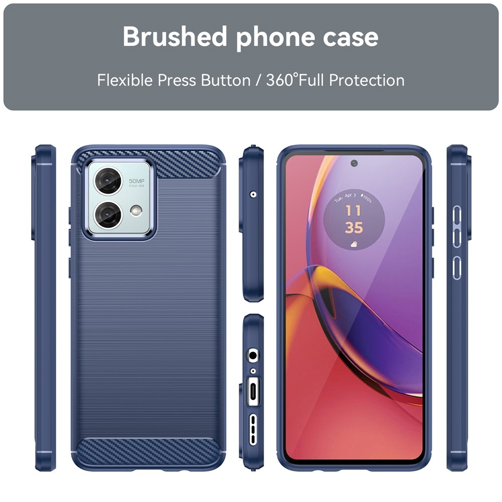 Carbon odolný gélový obal na Motorola Moto G84 5G - modrý