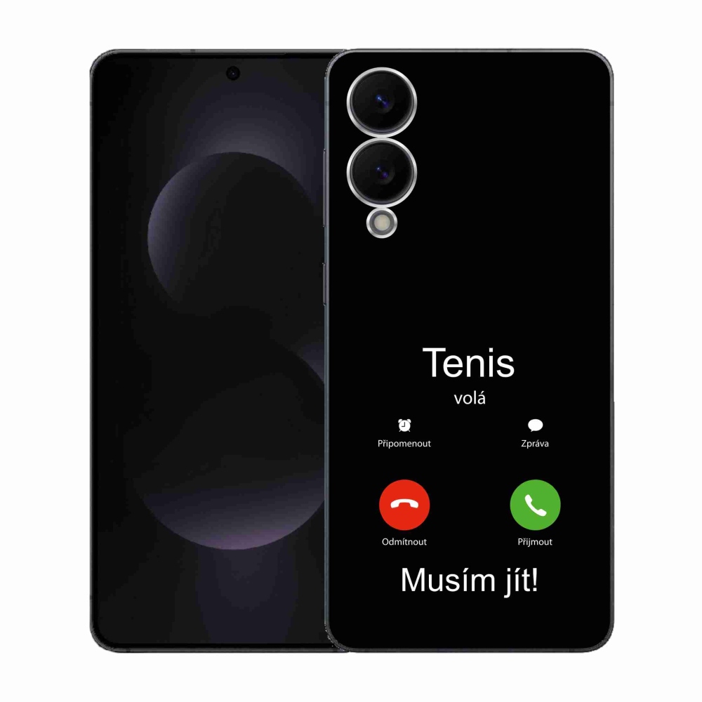 Gélový kryt mmCase na Samsung Galaxy S25 Edge - tenis volá čierne pozadie