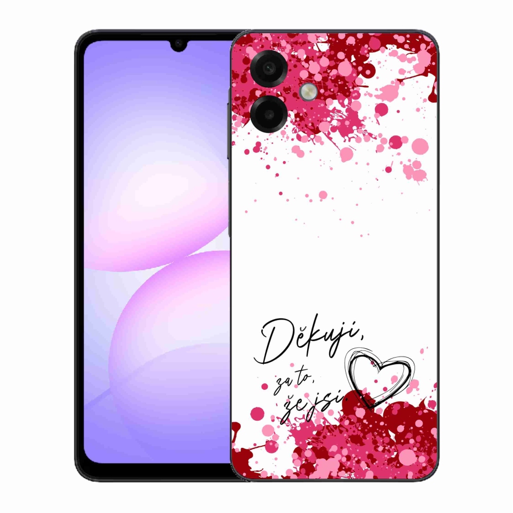 Gélový kryt mmCase na Samsung Galaxy A07 4G - zamilovaný text 2 biele pozadie