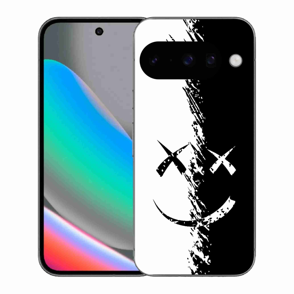 Gélový kryt mmCase na Google Pixel 10 - čiernobiely smajlík