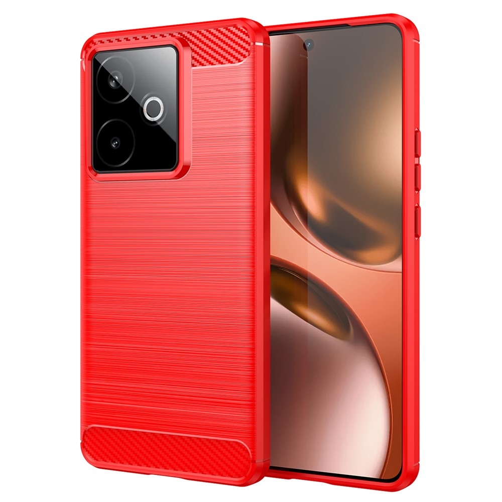 Carbon odolný gélový obal na Realme GT 7 5G/GT 7T 5G - červený