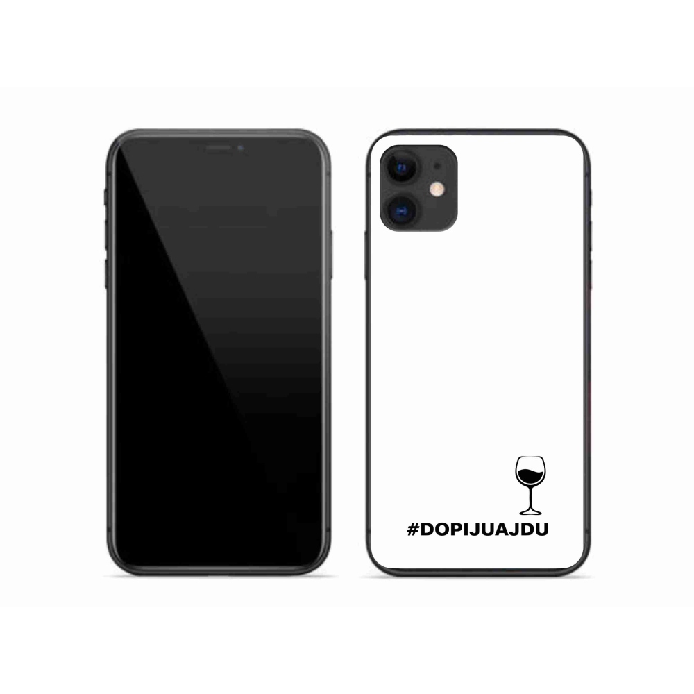 Gélový kryt mmCase na iPhone 11 - vínny motív biele pozadie