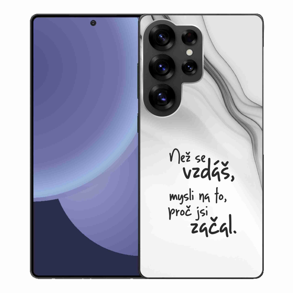Gélový kryt mmCase na Samsung Galaxy S25 Ultra - citát 2 biele pozadie