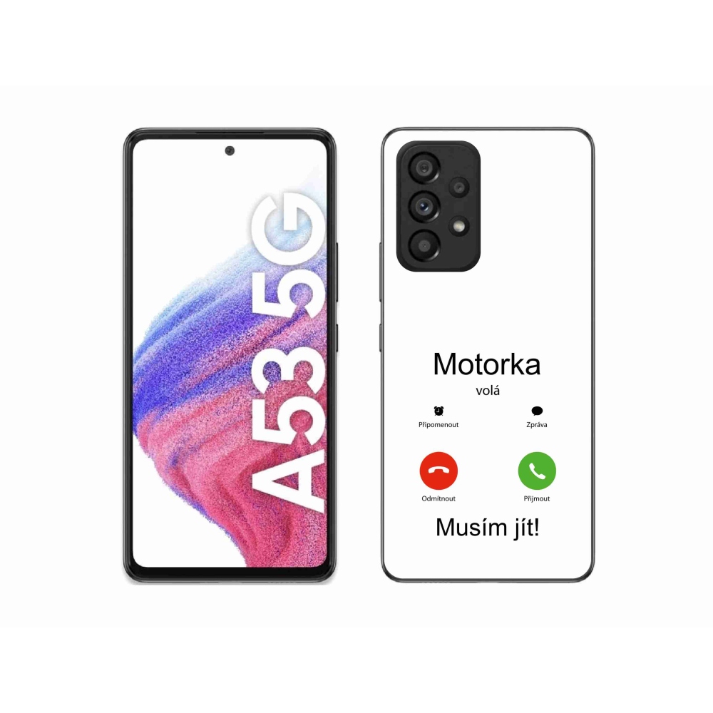 Gélový kryt mmCase na Samsung Galaxy A53 5G - motorka volá biele pozadie