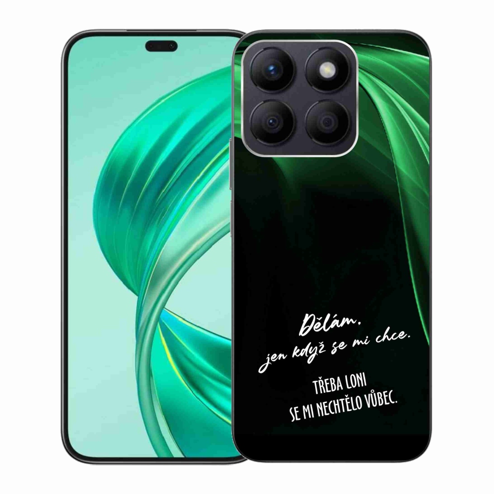 Gélový kryt mmCase na Honor X8b - vtipný text 12 čierne pozadie