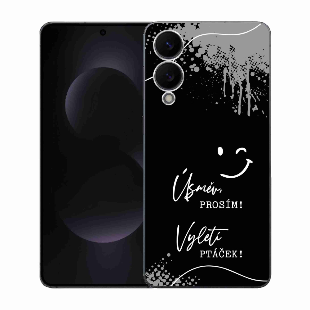 Gélový kryt mmCase na Samsung Galaxy S25 Edge - vtipný text 4 čierne pozadie