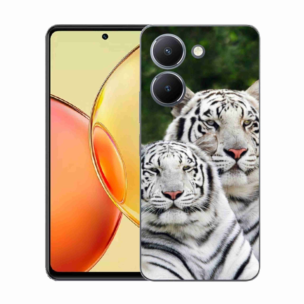 Gélový kryt mmCase na Vivo Y36 - bieli tigre