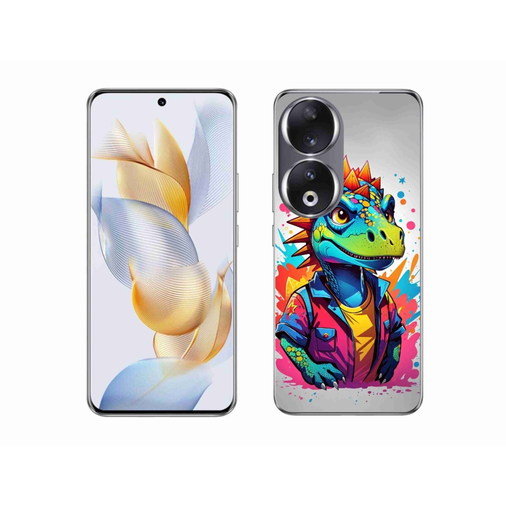 Gélový kryt mmCase na Honor 90 - farebný dinosaurus