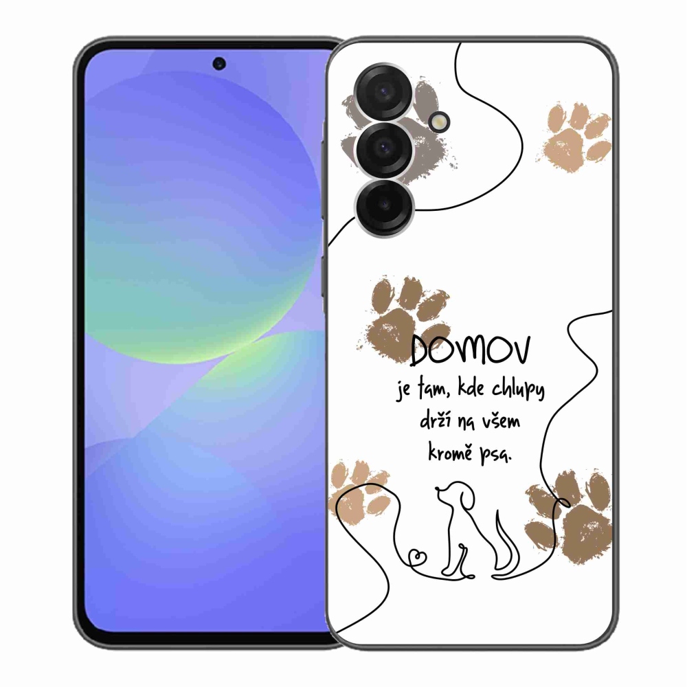 Gélový kryt mmCase na Samsung Galaxy A36 5G - psí motív biele pozadie