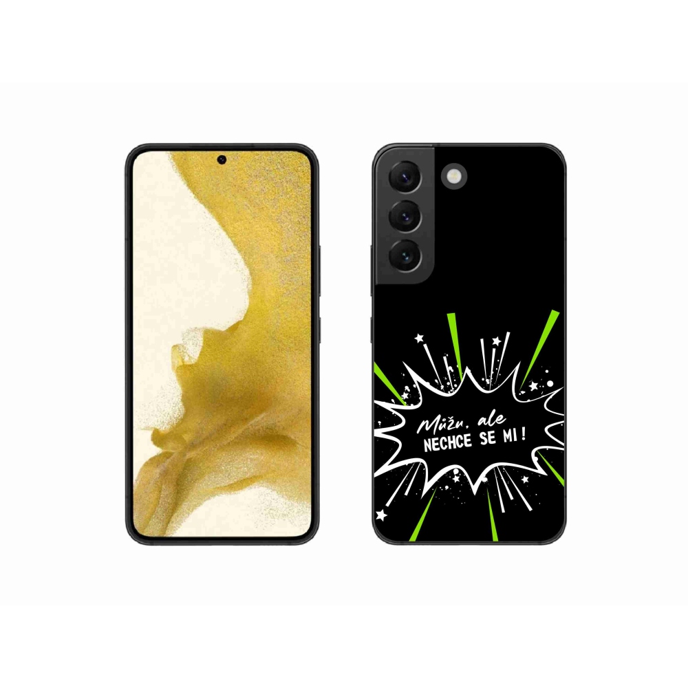 Gélový kryt mmCase na Samsung Galaxy S22 5G - vtipný text 11 čierne pozadie