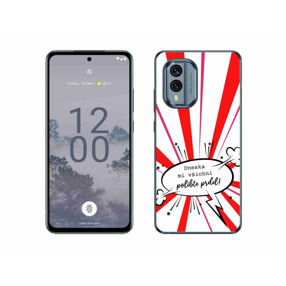 Gélový kryt mmCase na Nokia X30 5G - vtipný text 15 biele pozadie