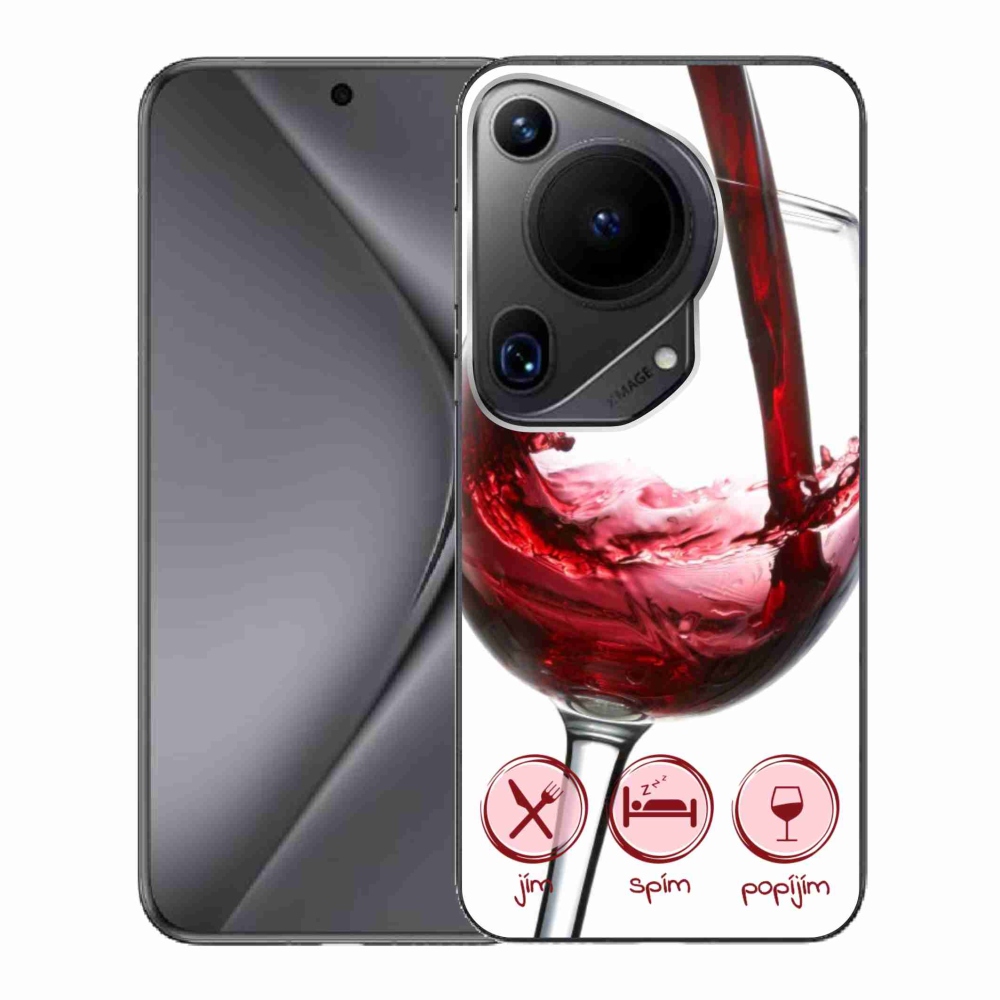 Gélový obal mmCase na Huawei Pura 70 Ultra - pohár vína červené