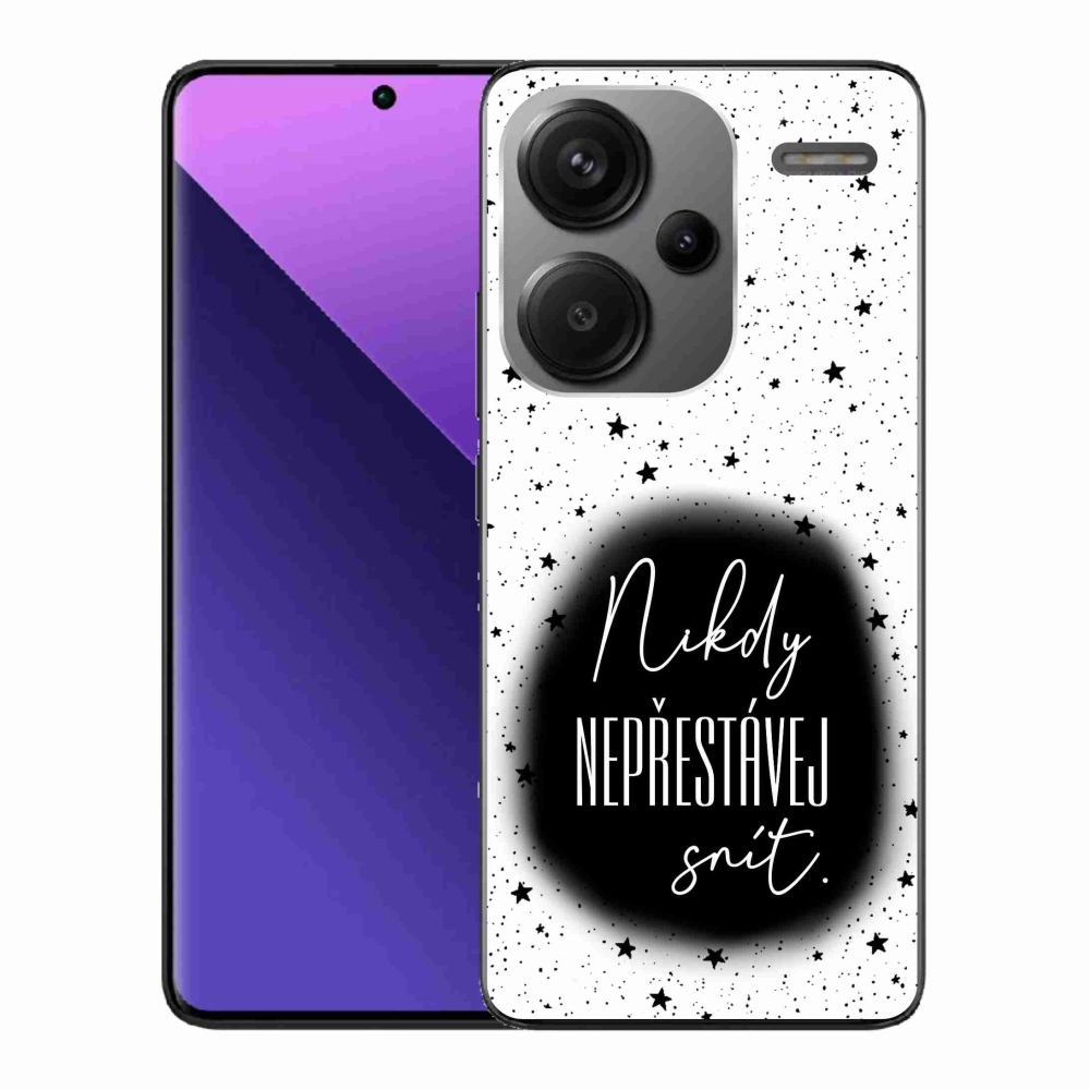 Gélový kryt mmCase na Xiaomi Redmi Note 13 Pro+ 5G - citát 1 čiernobiele pozadie
