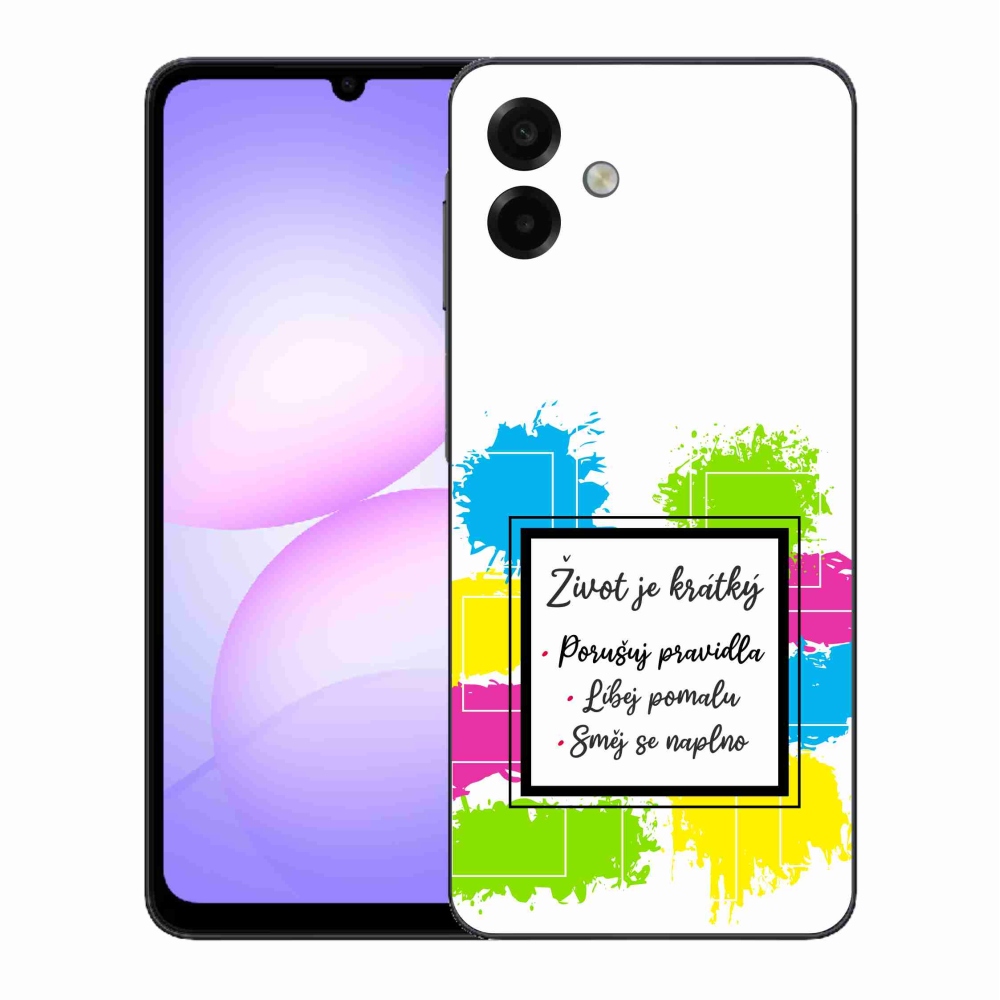Gélový kryt mmCase na Samsung Galaxy A07 4G - citát 5 biele pozadie