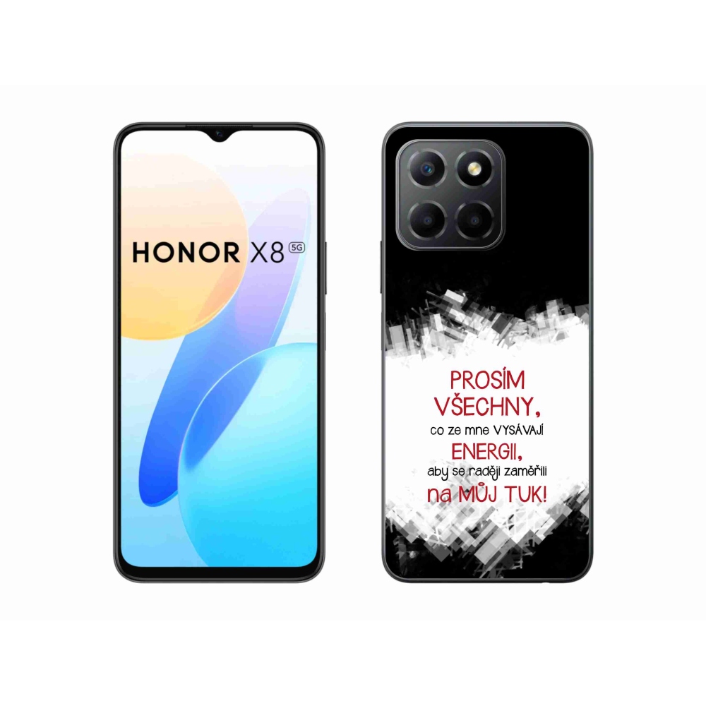 Gélový kryt mmCase na Honor X8 5G/Honor 70 Lite 5G - vtipný text 1 červený