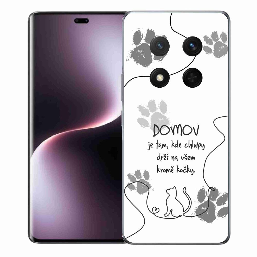 Gélový kryt mmCase na Honor Magic 7 Lite 5G - mačacie motív biele pozadie