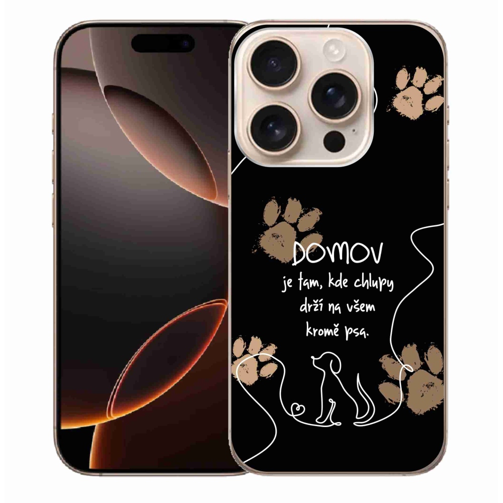 Gélový kryt mmCase na iPhone 16 Pro Max - psí motív čierne pozadie