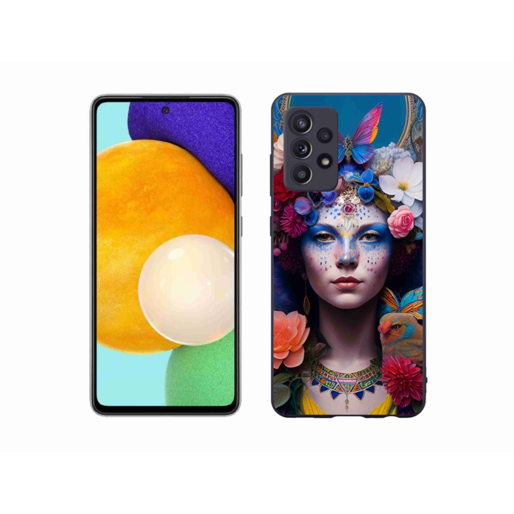 Gélový kryt mmCase na Samsung Galaxy A52/A52 5G - žena s kvetinami