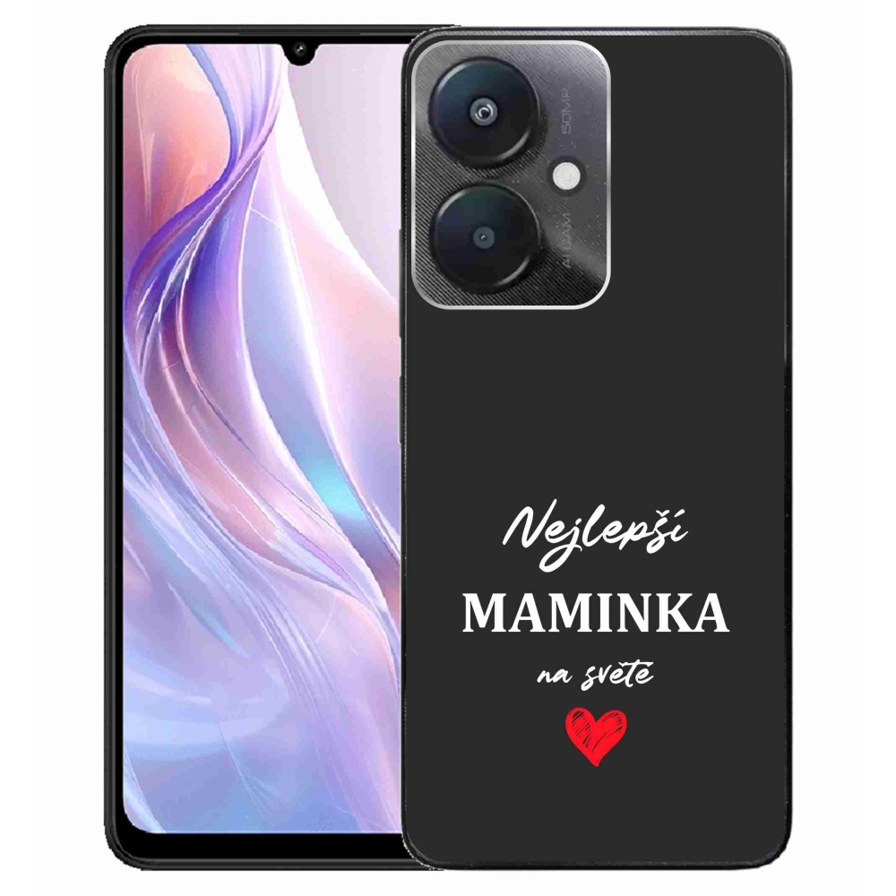 Gélový kryt mmCase na Xiaomi Redmi 13C 5G - najlepšia mamička 1 čierne pozadie