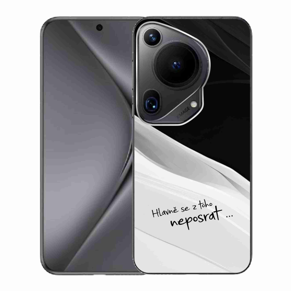 Gélový kryt mmCase na Huawei Pura 70 Ultra - vtipný text 13 bieločierne pozadie