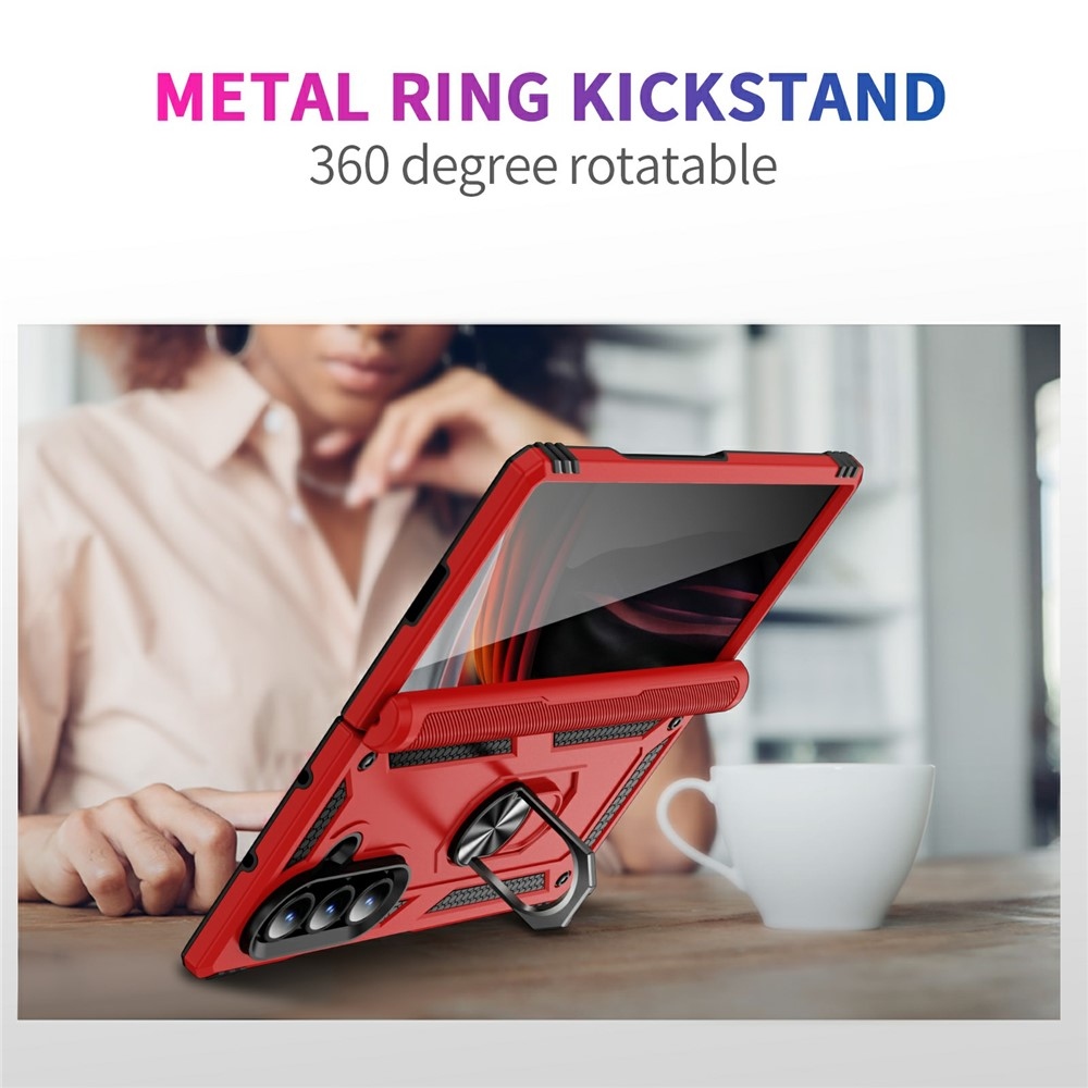 Ring odolný kryt na Samsung Galaxy Z Fold7 5G - červený