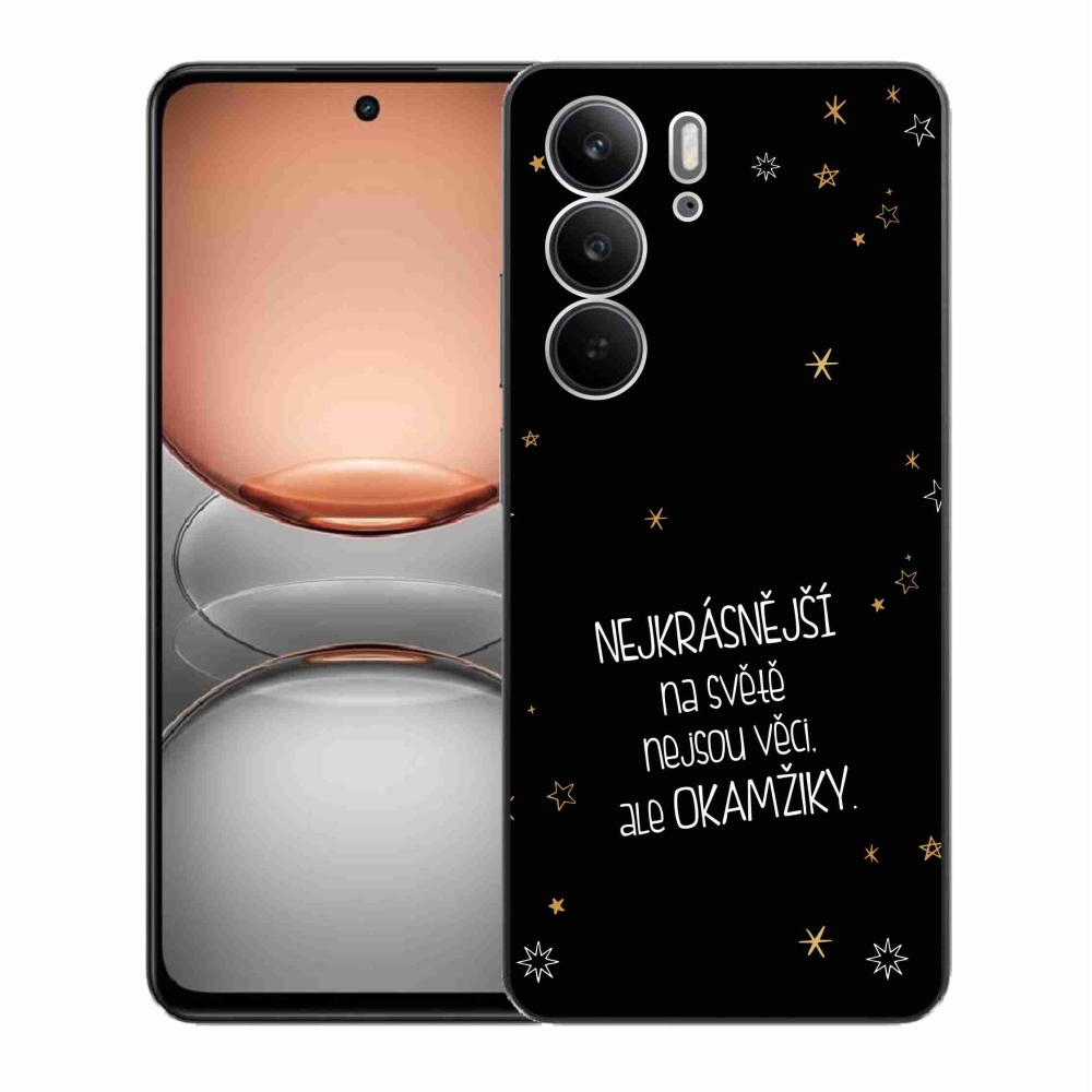 Gélový kryt mmCase na Realme C75 - citát 4 čierne pozadie