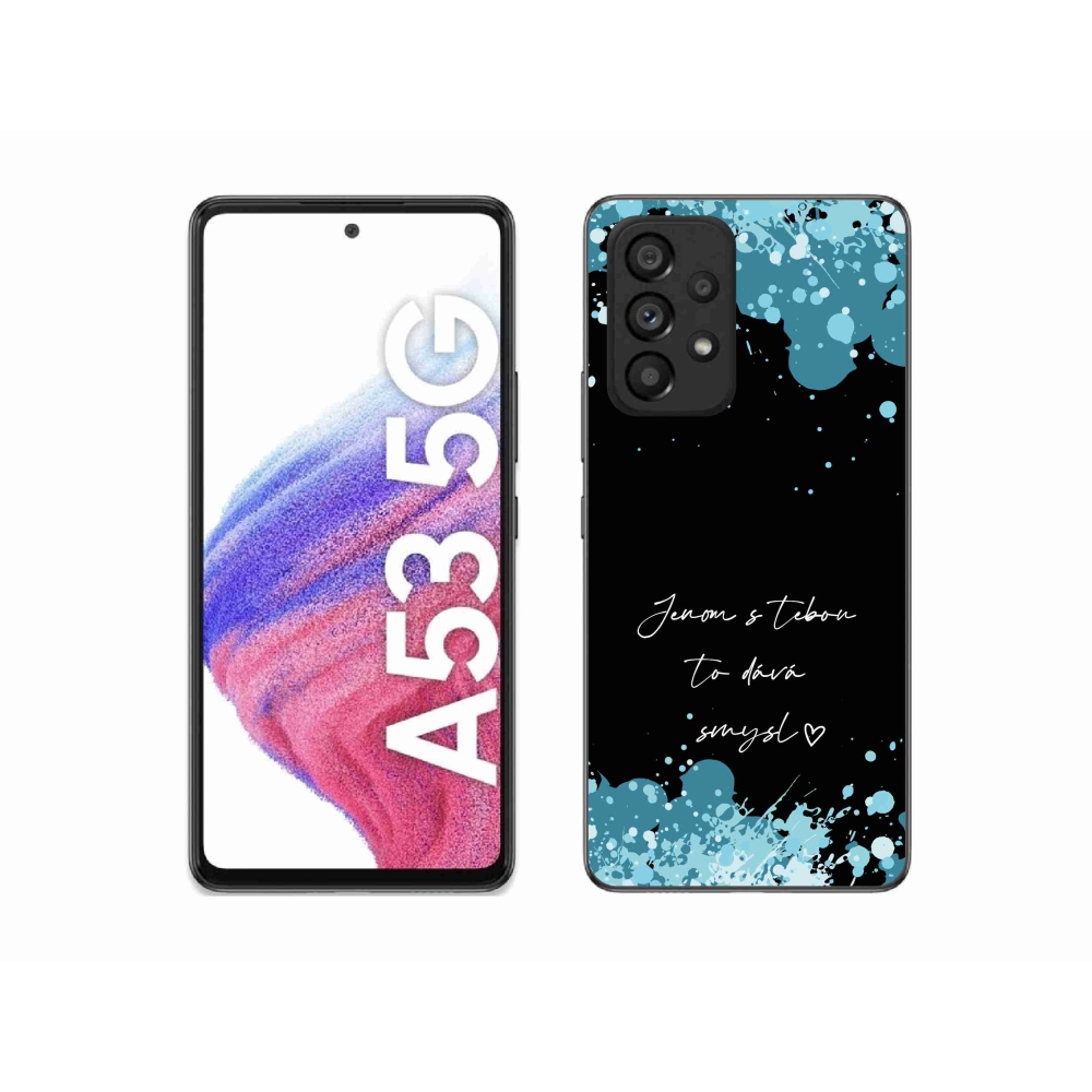 Gélový kryt mmCase na Samsung Galaxy A53 5G - zamilovaný text čierne pozadie