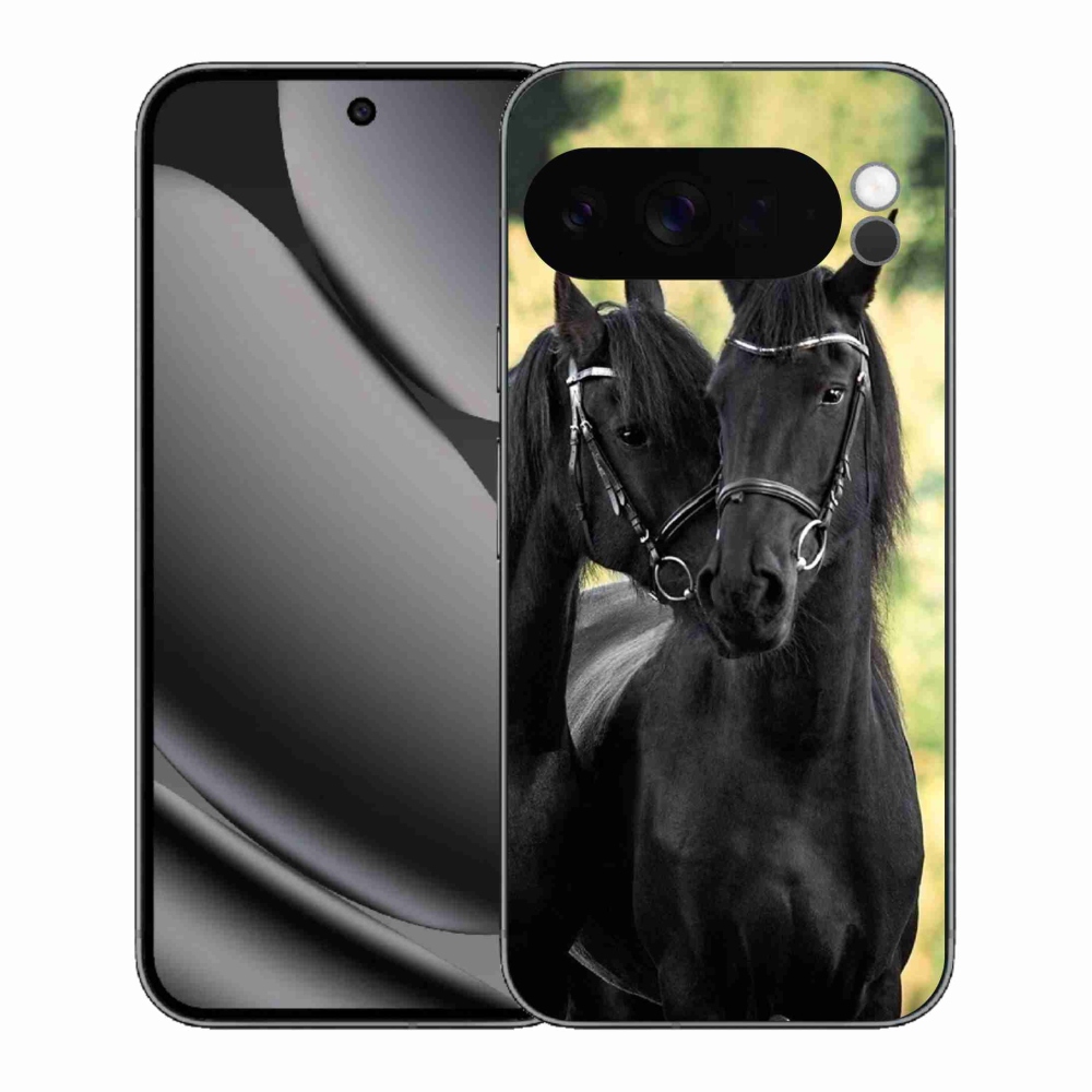 Gélový kryt mmCase na Google Pixel 10 Pro XL - dva čierne kone