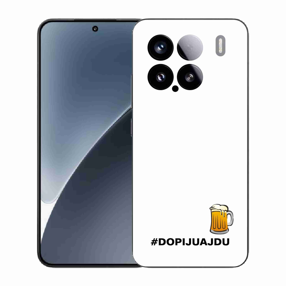 Gélový kryt mmCase na Xiaomi 15 - pivný motív 1 biele pozadie