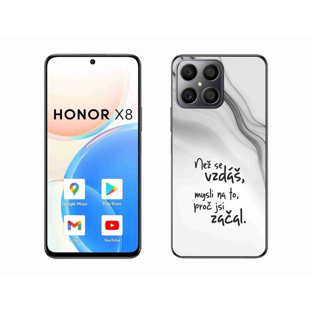 Gélový kryt mmCase na Honor X8 4G - citát 2 biele pozadie