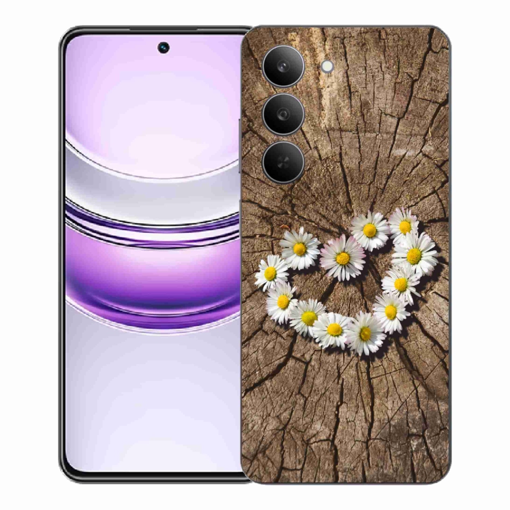 Gélový kryt mmCase na Realme 14x 5G - srdce z margaréty
