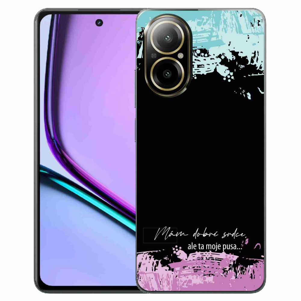 Gélový kryt mmCase na Realme C67 - vtipný text 3 čierne pozadie