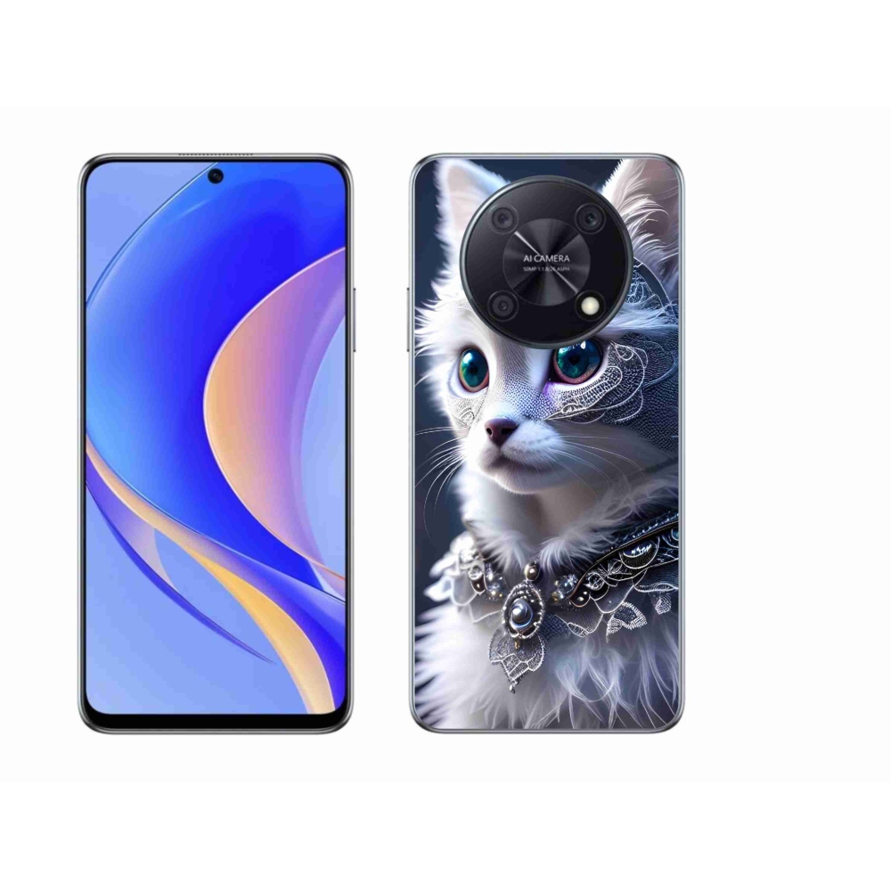 Gelový kryt mmCase na Huawei Nova Y90 - bílá kočka