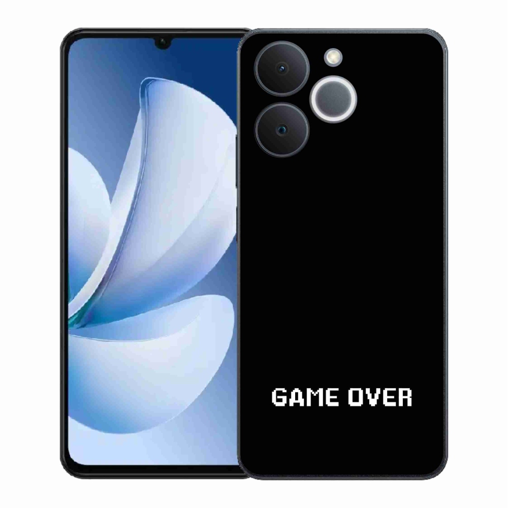 Gélový kryt mmCase na Realme Note 70T - game over čierne pozadie