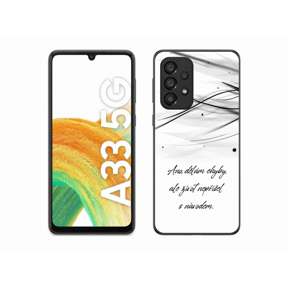 Gélový kryt mmCase na Samsung Galaxy A33 5G - citát biele pozadie