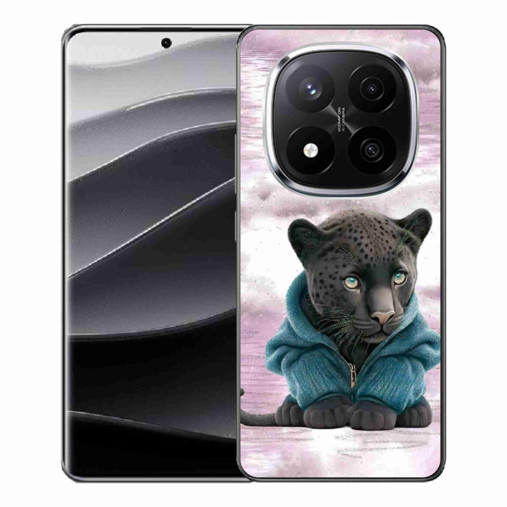 Gélový kryt mmCase na Xiaomi Redmi Note 14 Pro+ 5G - čierny panter vo svetri