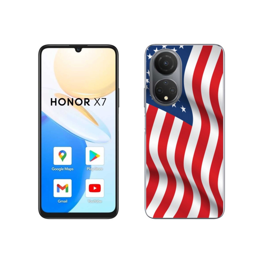 Gélový kryt mmCase na mobil Honor X7 - USA vlajka