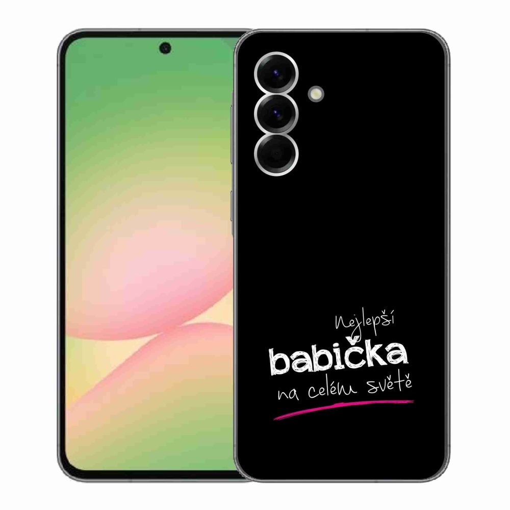 Gélový kryt mmCase na Samsung Galaxy A56 5G - najlepšia babička 4 čierne pozadie