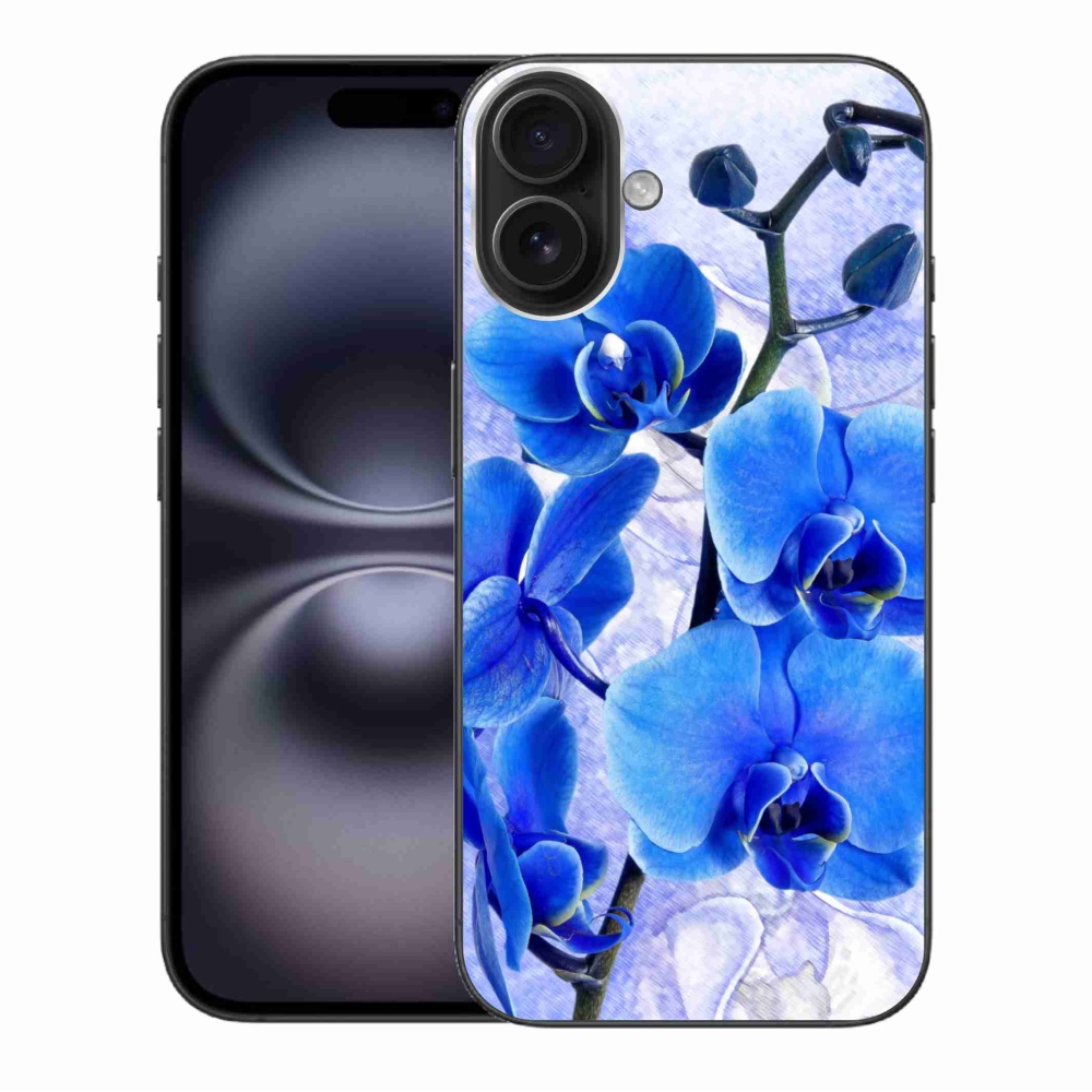 Gélový kryt mmCase na iPhone 16 Plus - modré kvety