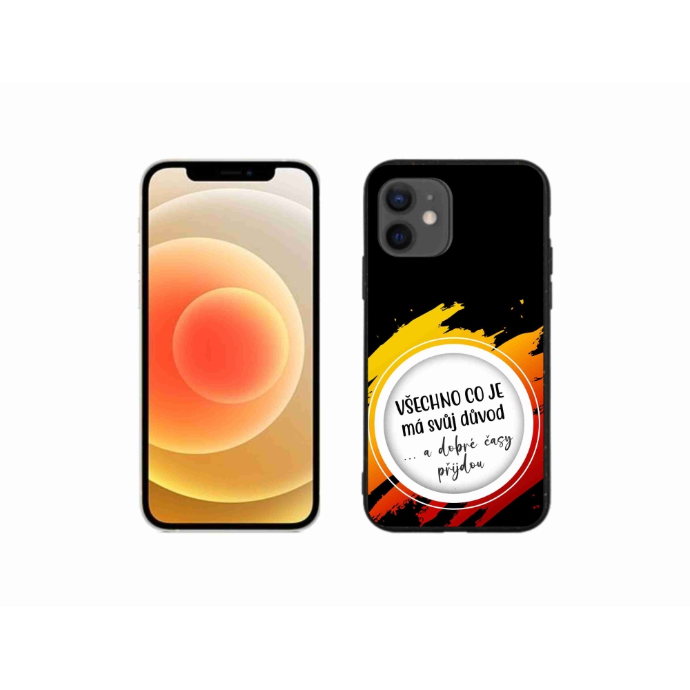Gélový kryt mmCase na iPhone 12 mini - citát 3 čierne pozadie