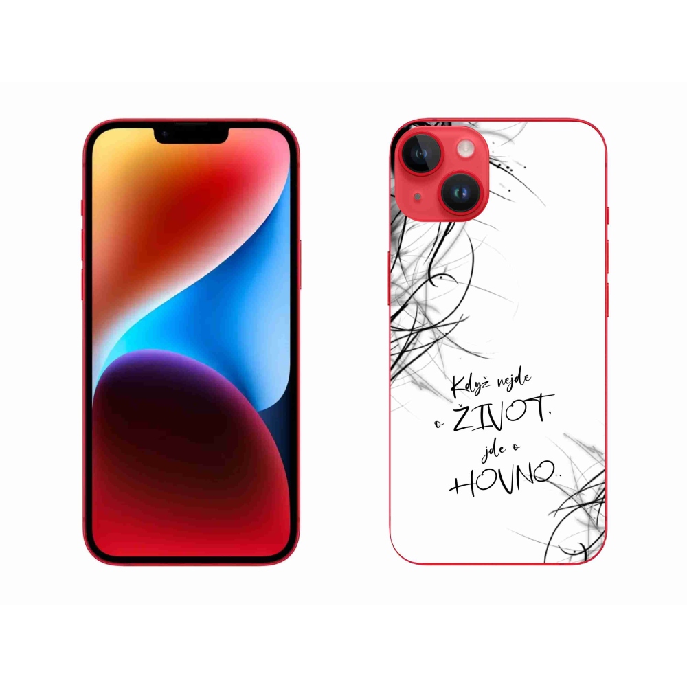 Gélový kryt mmCase na iPhone 14 Plus - vtipný text 16 biele pozadie
