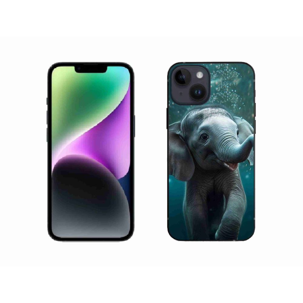 Gélový kryt mmCase na iPhone 14 - sloník pod vodou