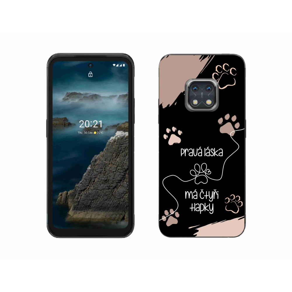 Gélový kryt mmCase na Nokia XR20 - psí motív 1 čierne pozadie