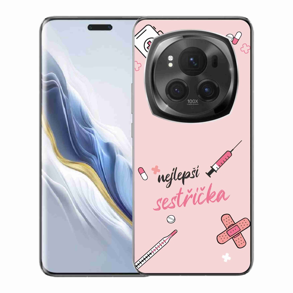 Gélový kryt mmCase na Honor Magic 6 Pro 5G - najlepšia sestrička ružové pozadie