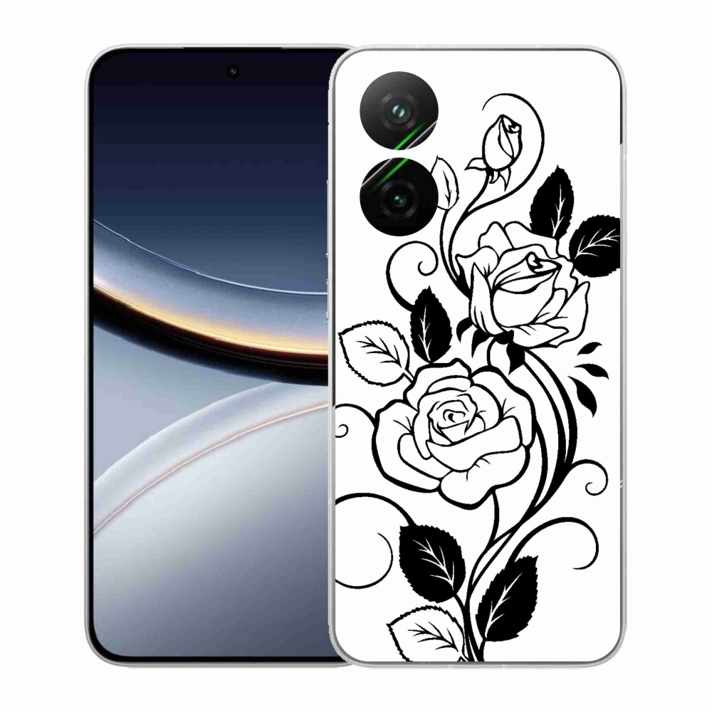 Gélový kryt mmCase na Xiaomi Poco F7 5G - čiernobiela ruža