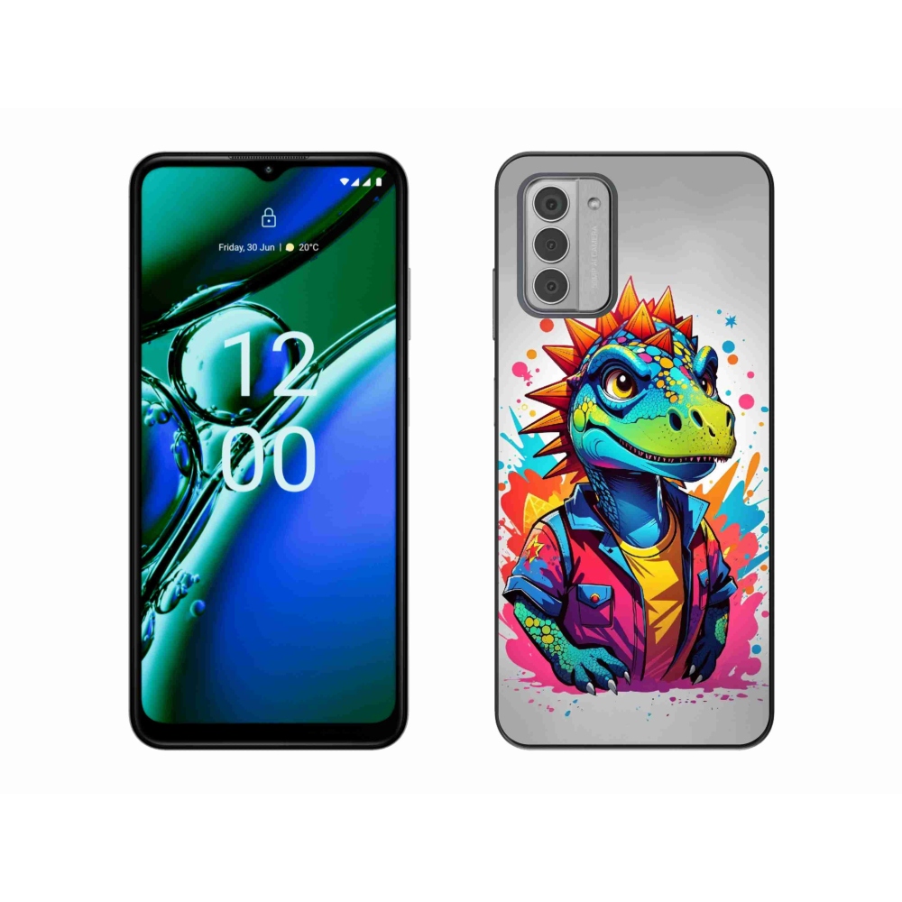 Gélový kryt mmCase na Nokia G42 - farebný dinosaurus