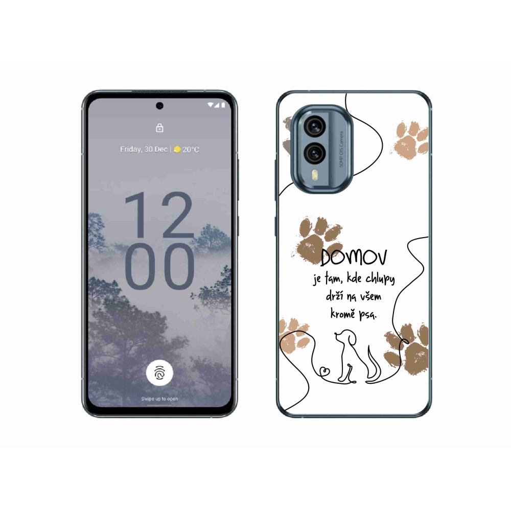 Gélový kryt mmCase na Nokia X30 5G - psí motív biele pozadie