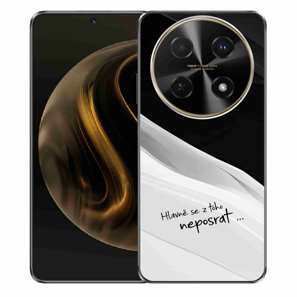 Gélový kryt mmCase na Huawei Nova 12i - vtipný text 13 bieločierne pozadie
