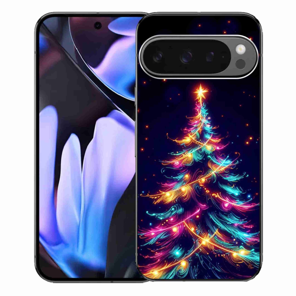 Gélový kryt mmCase na Google Pixel 9 Pro XL - neónový vianočný stromček