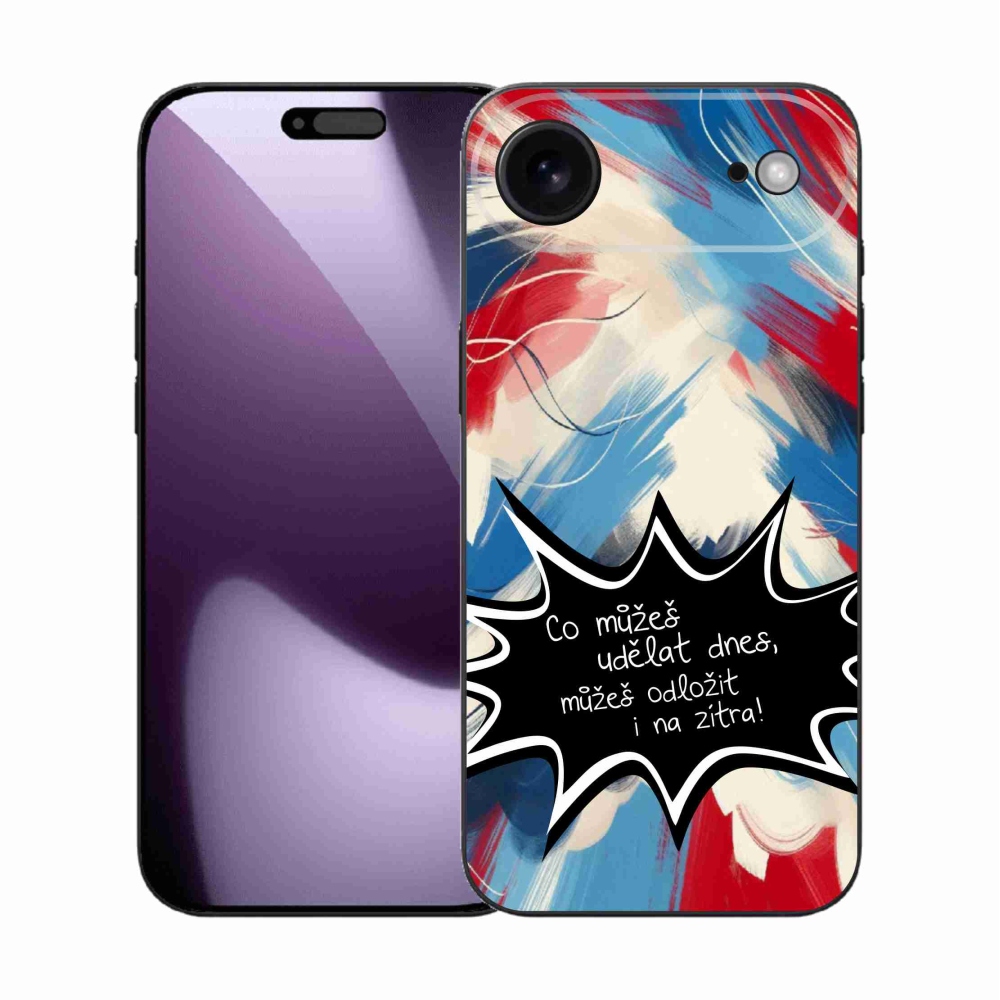 Gélový kryt mmCase na iPhone 17 Air - vtipný text 9 čierne pozadie
